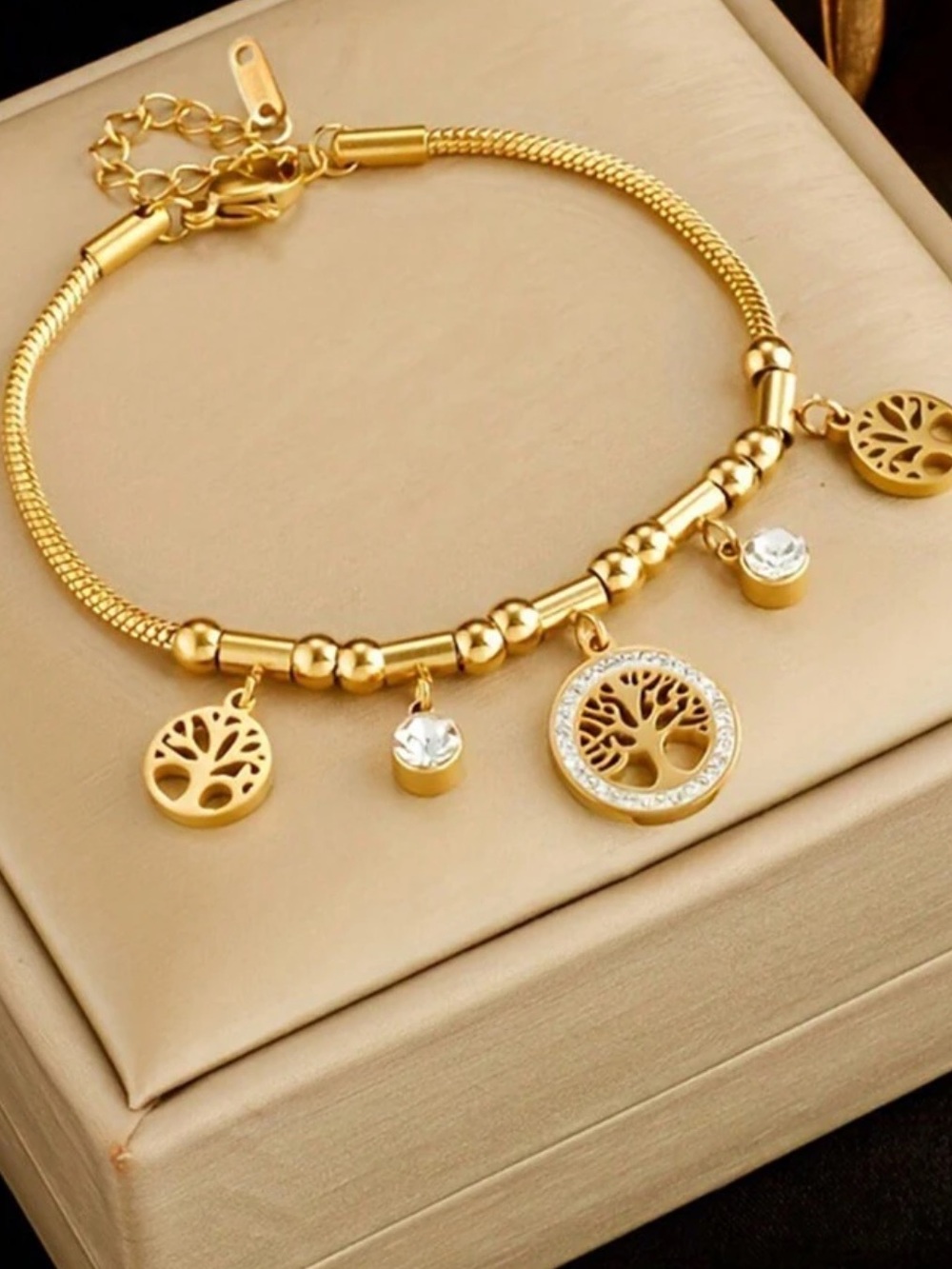 Gold Plated Tree of Life Charm Bracelet -nwt